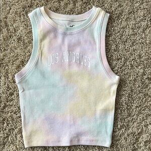 Like new Hollister Los Angeles Pastel Tie-Dye Ribbed Tank Top Size XS